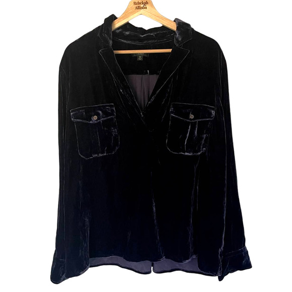 J.Crew Classic-fit Velvet Button-Down Shirt in Blue/Purple SZ 2X - Picture 1 of 12